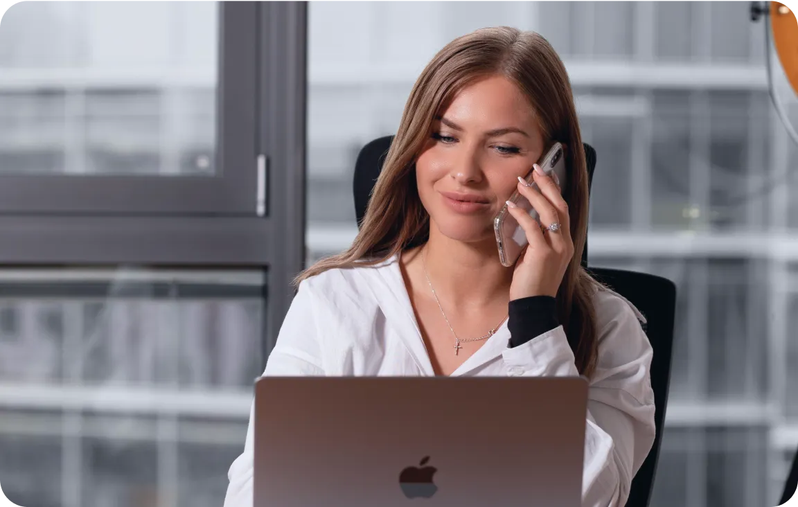 A businesswoman making a phone call